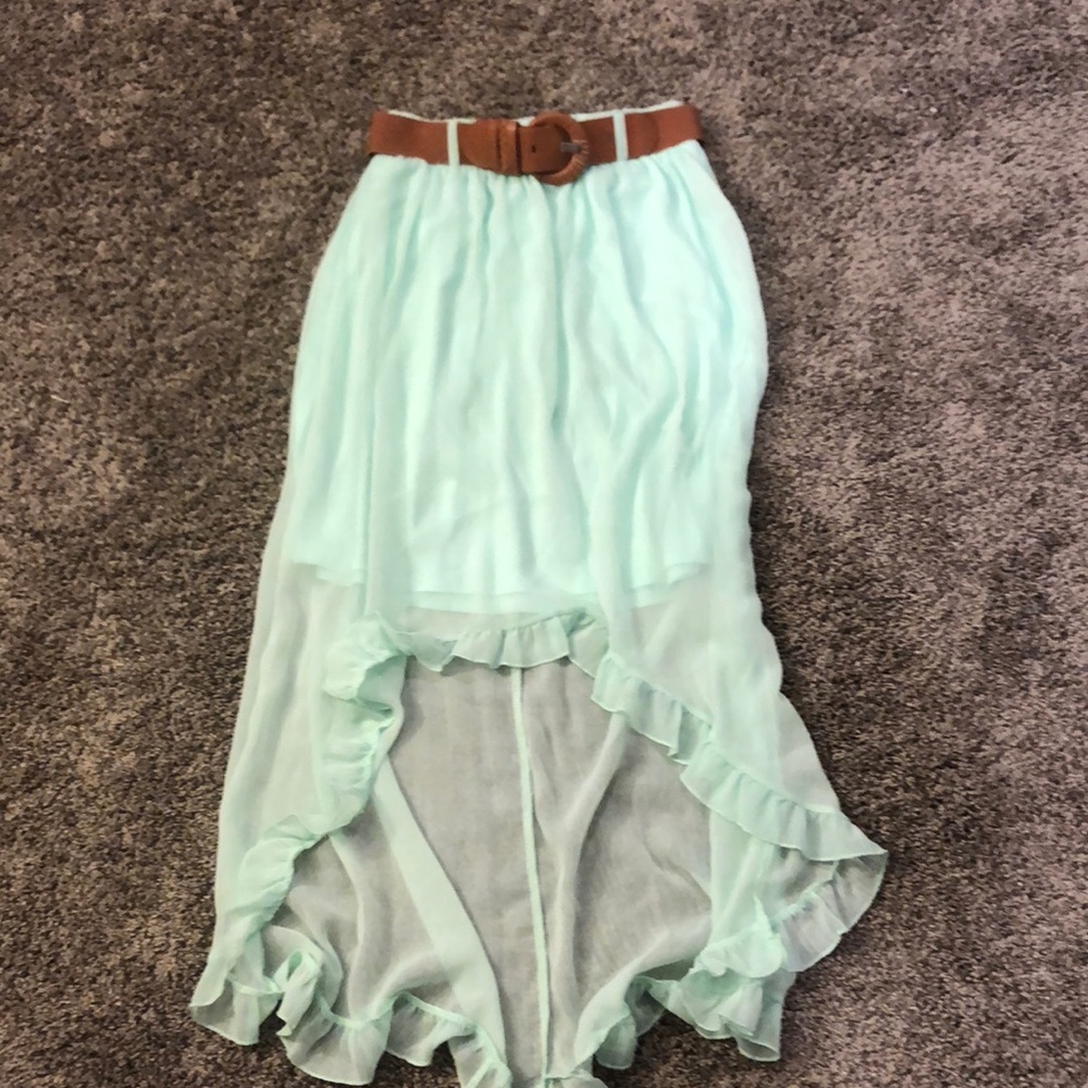 Mint/ teal high low skirt never worn